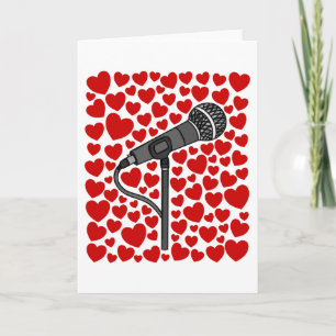 Singer Microphone Valentines Anniversary Card