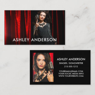 Singer Musician 2 Photo Promo Business Card