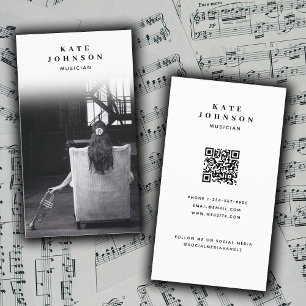 Singer Musician Artist Photo Social Media QR Code Business Card