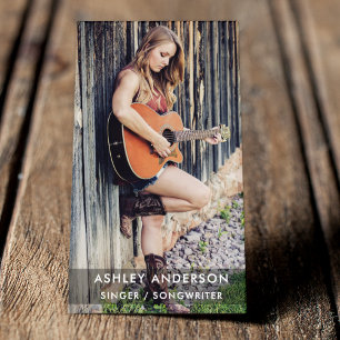 Singer Musician Modern Black Business Card