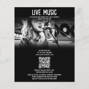 Singer Musician Photo Black & White Promotional Flyer