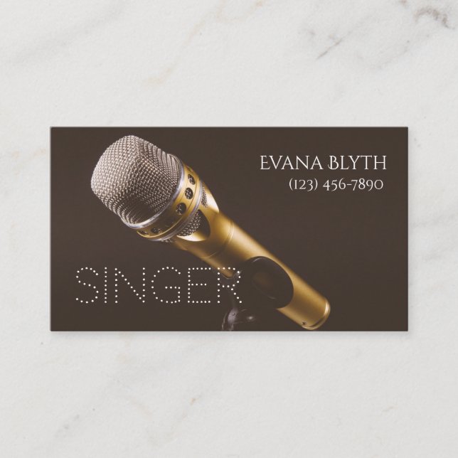 Singer, Performer, Vocalist Business Card (Front)
