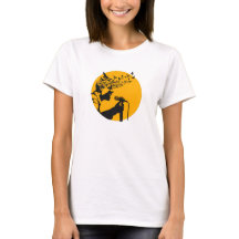 Singer Silhouette with Birds