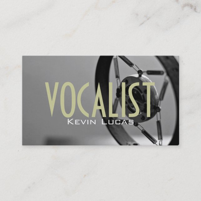 Singer, Vocalist, Solo, Performance Entertainment Business Card (Front)