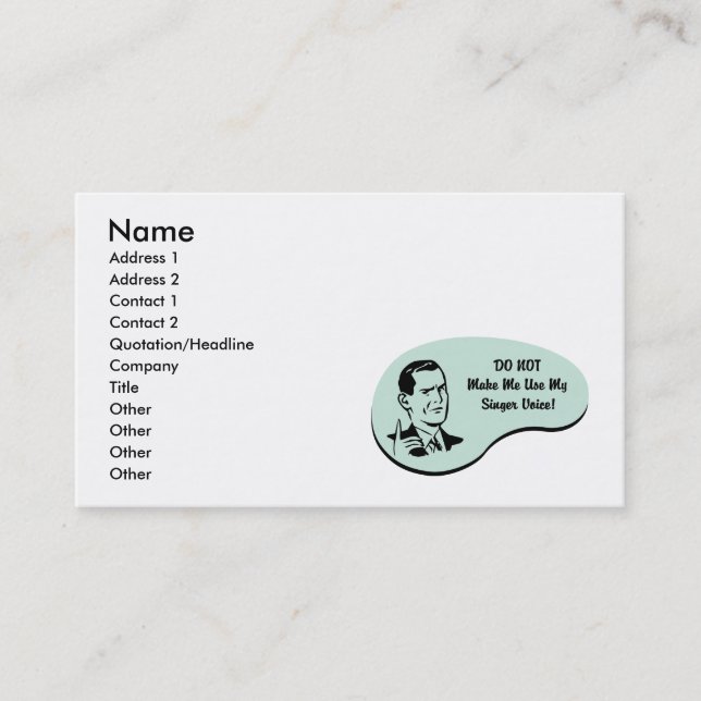 Singer Voice Business Card (Front)