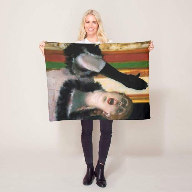 Singer with a Glove, Edgar Degas Fleece Blanket (In Situ)