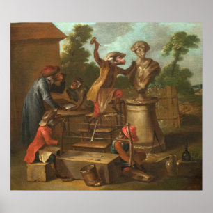 Singerie. The Sculptor - Christophe Huet Fine Art Poster