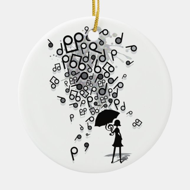 Singin' in the Rain Ceramic Tree Decoration (Front)