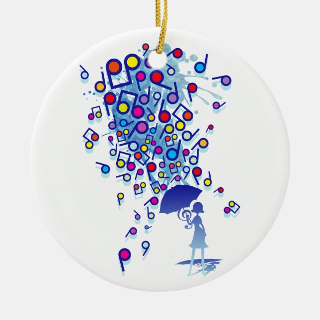 Singin' in the Rain Ceramic Tree Decoration (Front)