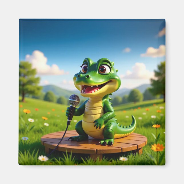 Singing Alligator Andy – Cute Kids  Magnet (Front)