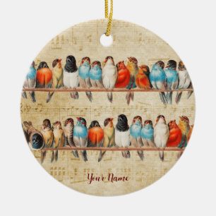 Singing and Chirping Ceramic Ornament