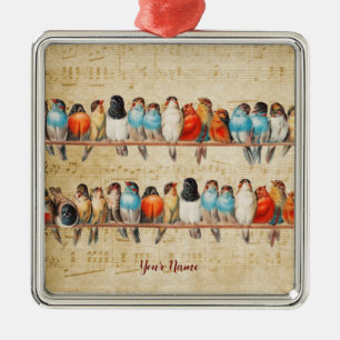 Singing and Chirping Metal Ornament