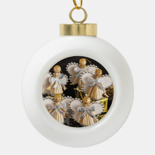 Singing Angels Ceramic Ball Christmas Ornament