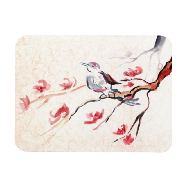 Singing Bird Background Magnet (Horizontal)