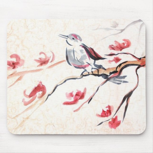 Singing Bird Background Mouse Pad (Front)