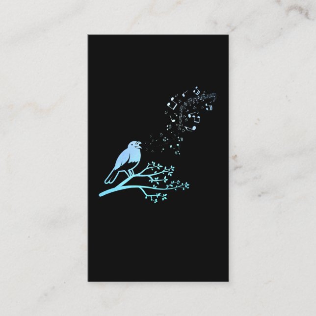 Singing Bird Musical Notes Business Card (Front)