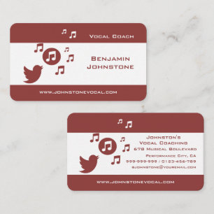 Singing Bird Musical Notes Business Cards