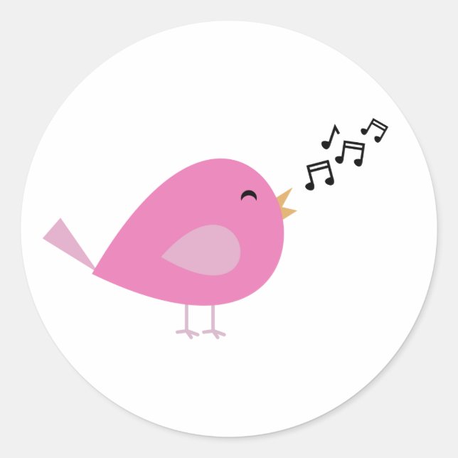 Singing Birdie Classic Round Sticker (Front)