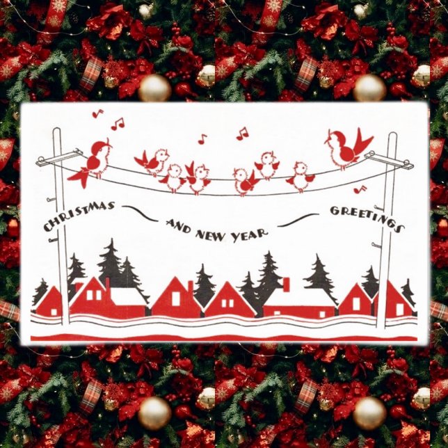 Singing Birds Christmas Rectangular Sticker (Creator Uploaded)