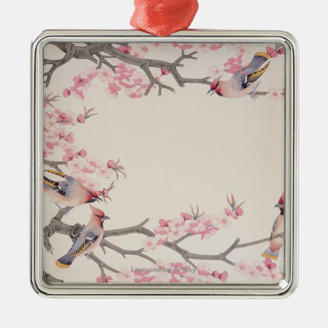 Singing Birds in Spring Metal Tree Decoration (Front)