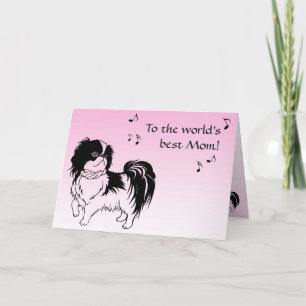 Singing Black and White Dog Pink Mothers Day Card
