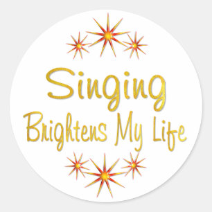 Singing Brightens My Life Classic Round Sticker