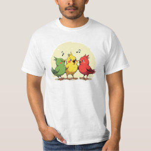 Singing Cartoon Birds Reggae Inspired T-Shirt