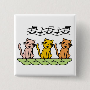 Singing Cat 15 Cm Square Badge