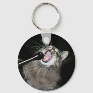 Singing cat key ring