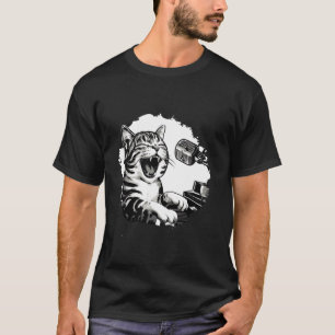 Singing Cat Playing Piano Pet Owner Pet Cat Cute T-Shirt