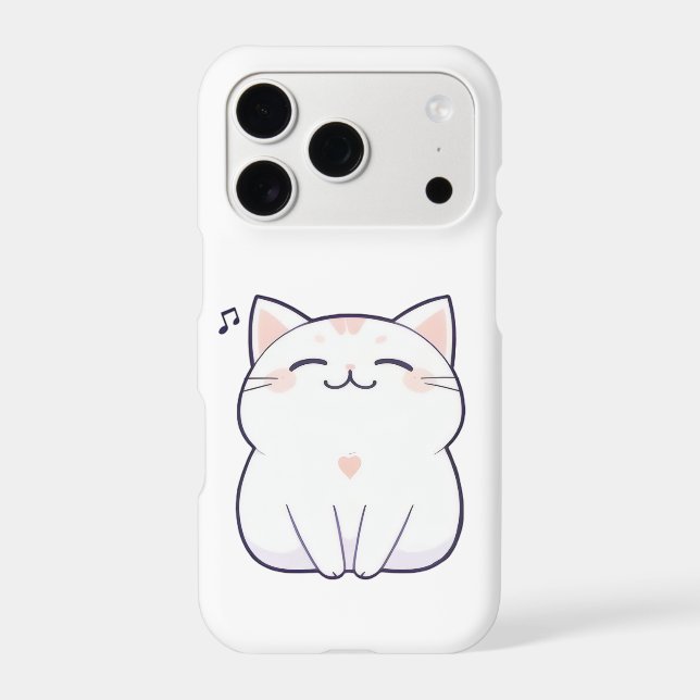 Singing Cat with Music Note Kawaii Design (Back)