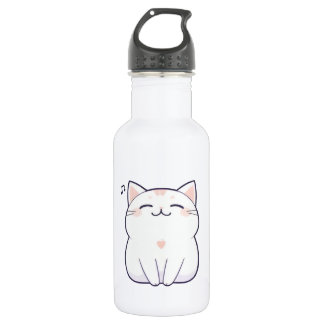 Singing Cat with Music Note Kawaii Design 532 Ml Water Bottle