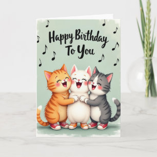Singing Cats Birthday Card