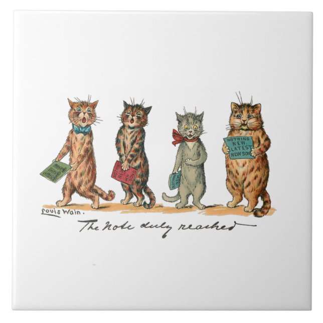 Singing Cats by Louis Wain Ceramic Tile (Front)