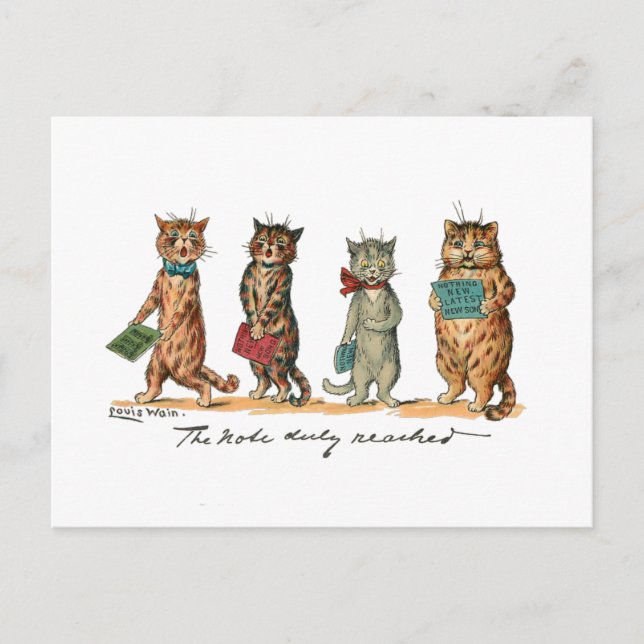 Singing Cats by Louis Wain Postcard (Front)