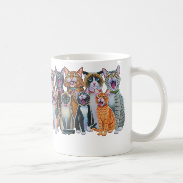 Singing Cats, Caroling Cats Wrap around Mug (Right)