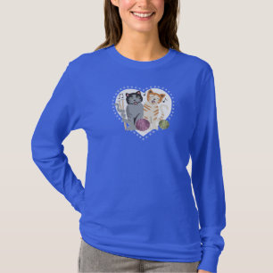 Singing cats knitting needles yarn DARK shirts