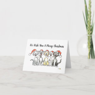 Singing cats Merry Christmas  Card