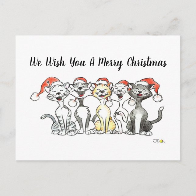 Singing cats Merry Christmas  Card (Front)
