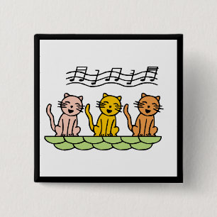Singing Cats Tshirts and Gifts 15 Cm Square Badge
