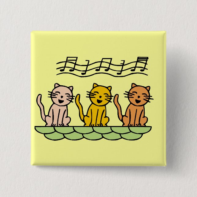 Singing Cats Tshirts and Gifts 15 Cm Square Badge (Front)