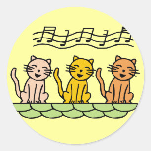 Singing Cats Tshirts and Gifts Classic Round Sticker