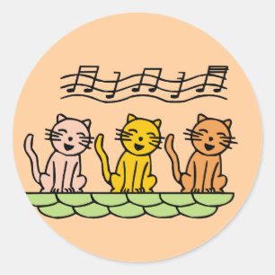 Singing Cats Tshirts and Gifts Classic Round Sticker