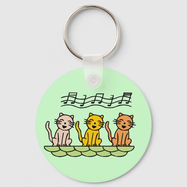 Singing Cats Tshirts and Gifts Key Ring (Front)