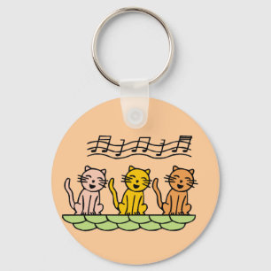 Singing Cats Tshirts and Gifts Key Ring