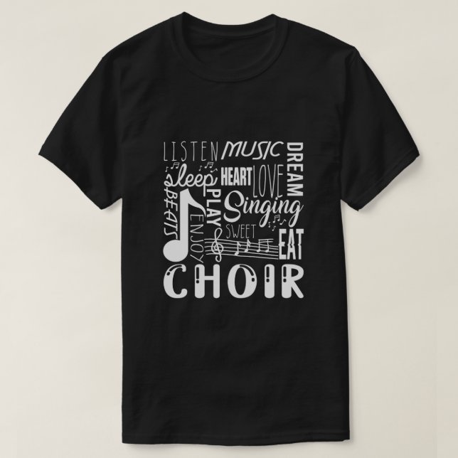Singing Choir Chorus Choral Music Notes Clef Gift T-Shirt (Design Front)