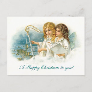 Singing Christmas Angels Holiday Postcard