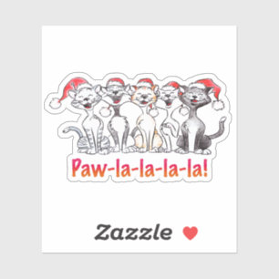 Singing Christmas Cats with Santa Hats