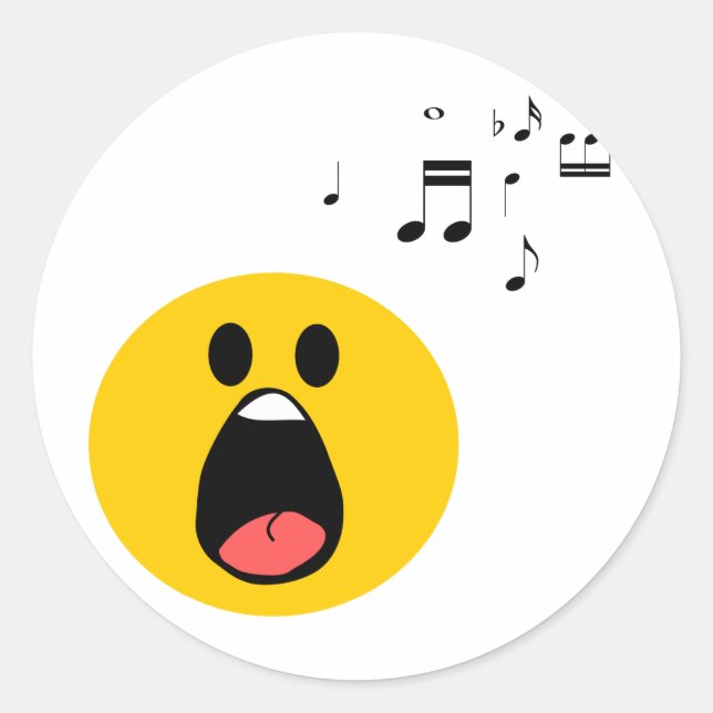 Singing Classic Round Sticker (Front)