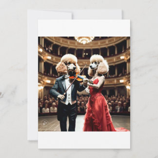 Singing Couple Sheep with Colourful Hearts Card